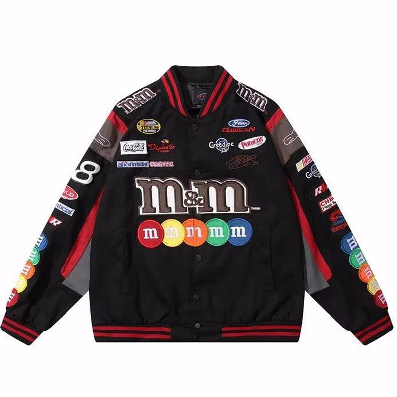 Embroidery M&M Letter Harajuku Jacket